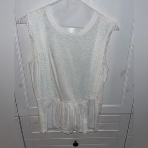 J Crew Women’s eyelet detail ruffle bottom tank top